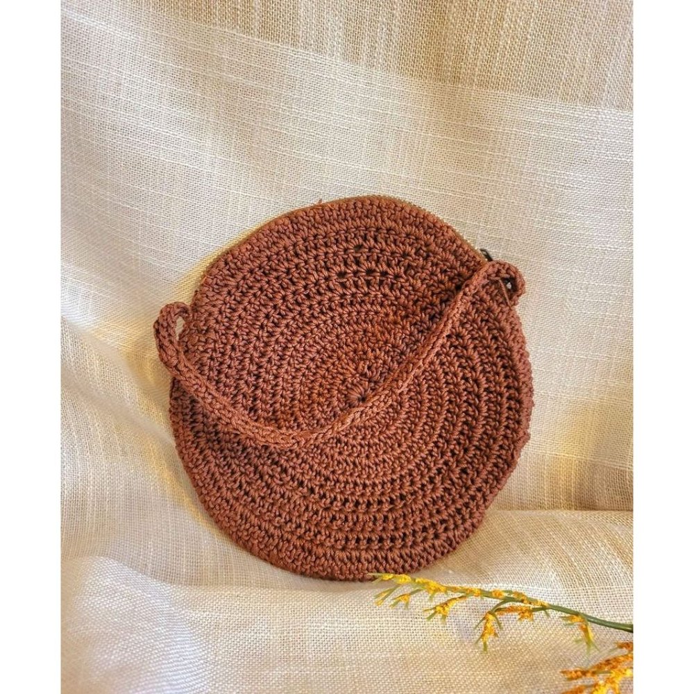 Vintage Handmade Crochet Clutch Handbag Wristlet Purse